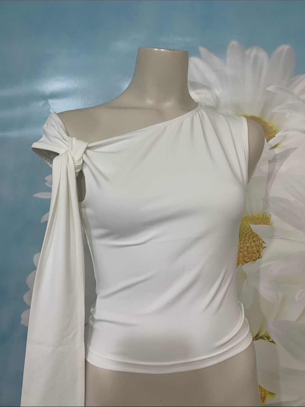 SHEIN white crop top with tie NWT